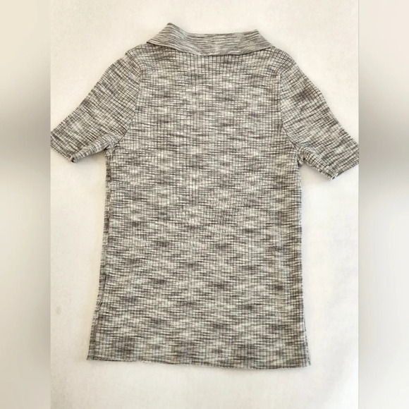 NWT || STITCHES & STRIPES || heathered gray, polo, collared, ribbed, fitted - Picture 4 of 6